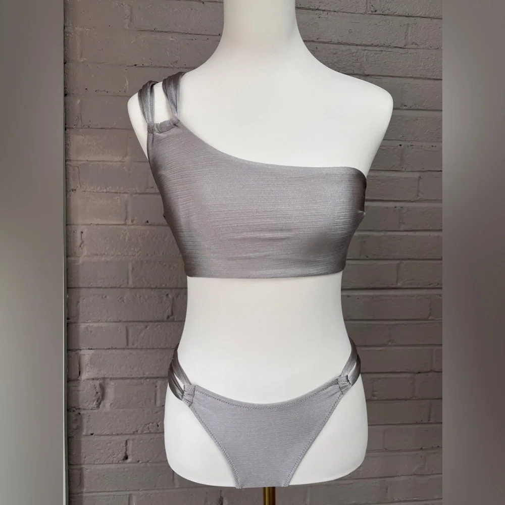 H&M pewter silver bikini 6 -Small
